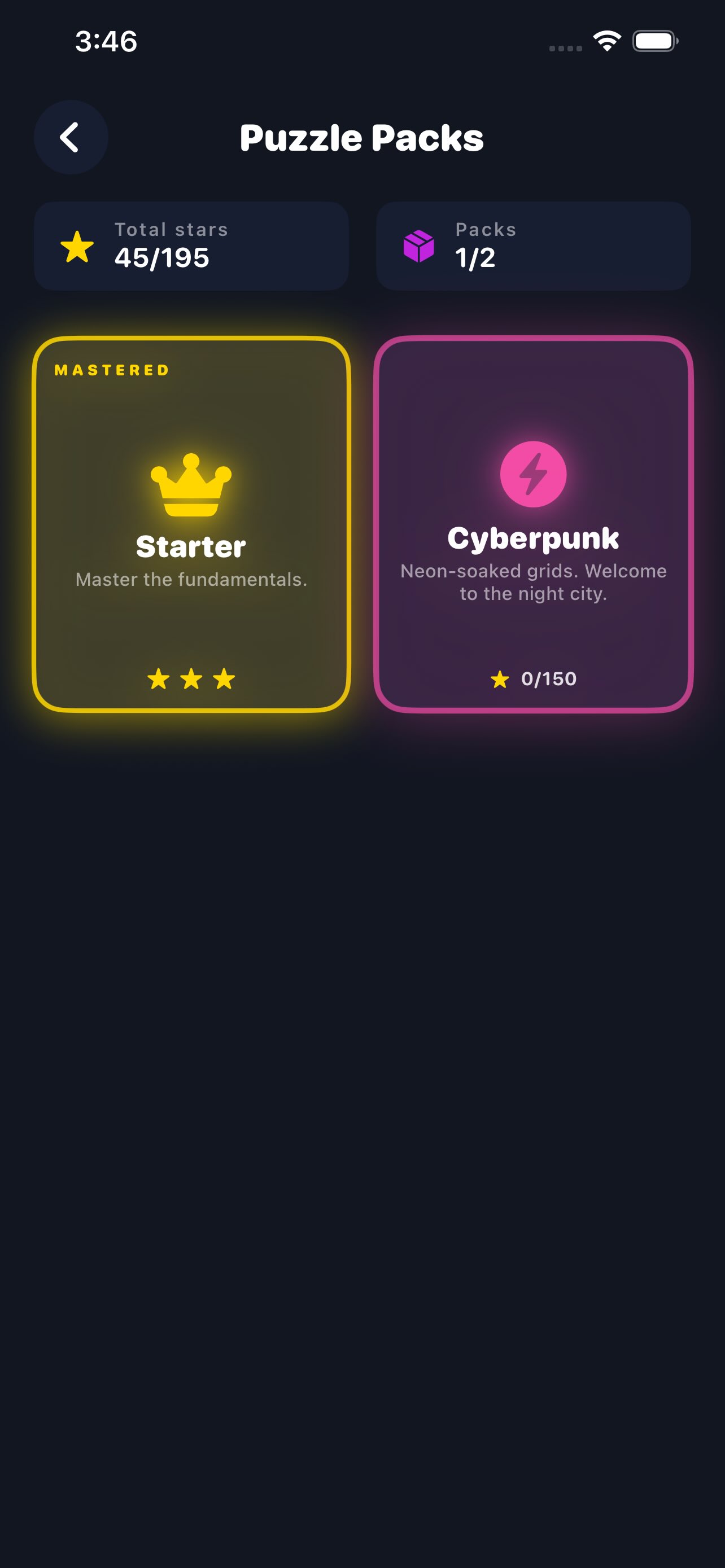 Nubrixy Puzzle Packs screen